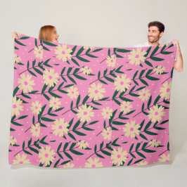 Modern Elegant Floral Fleece Deken