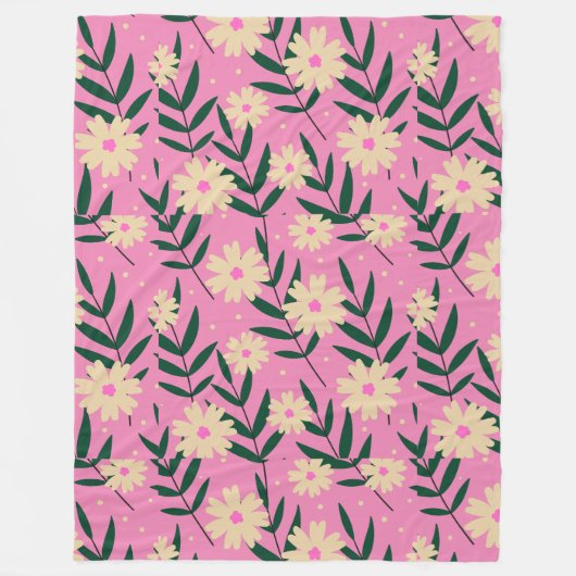 Modern Elegant Floral Fleece Deken (Voorkant)