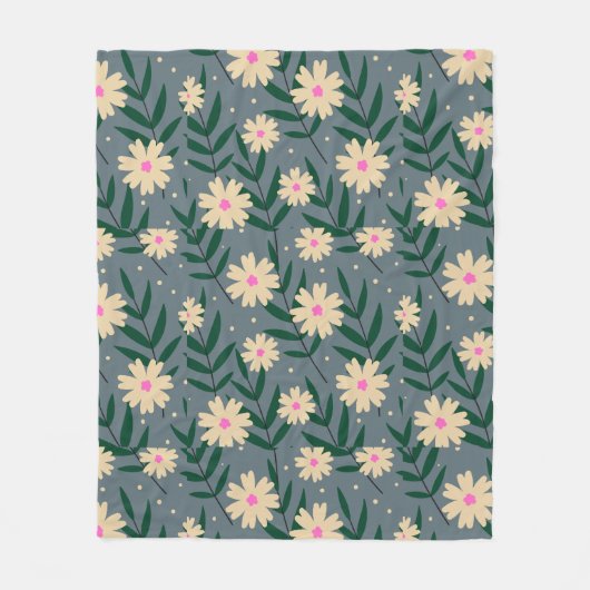 Modern Elegant Floral Fleece Deken (Voorkant)