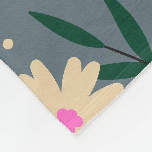 Modern Elegant Floral Fleece Deken (Hoek)