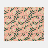 Modern Elegant Floral Fleece Deken (Voorkant (Horizontaal))