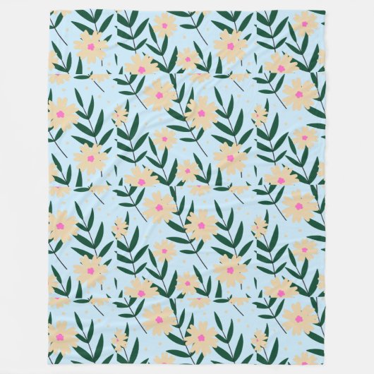 Modern Elegant Floral Fleece Deken (Voorkant)