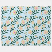 Modern Elegant Floral Fleece Deken (Voorkant (Horizontaal))
