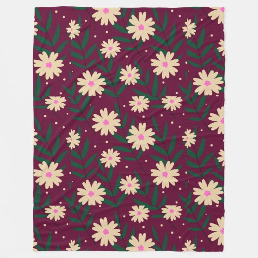 Modern Elegant Floral Fleece Deken (Voorkant)