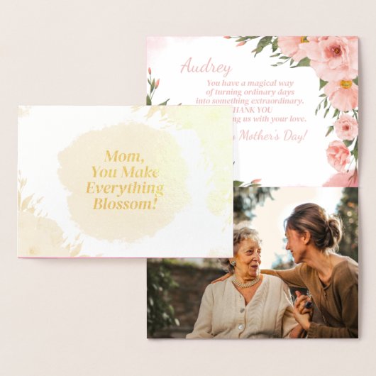 Modern Elegant Floral Folie Kaarten (Display)