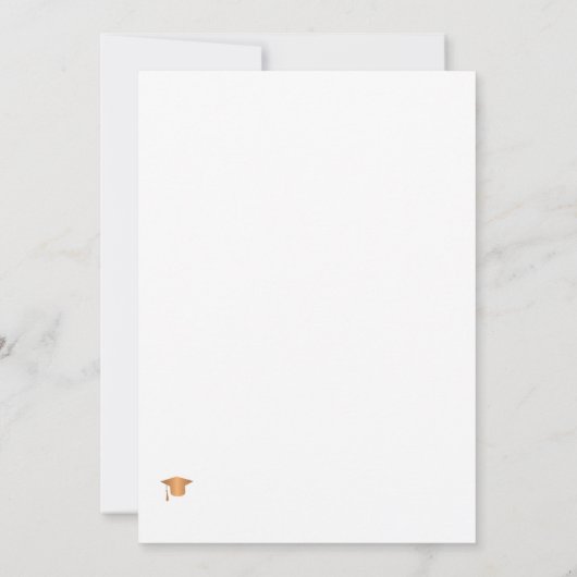 Modern elegant floral gold afstudeerder afstuderen bedankkaart (Achterkant)