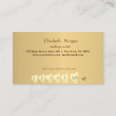 Modern Elegant Floral Gold Hearts, Lijst Klantenkaartje (Achterkant)