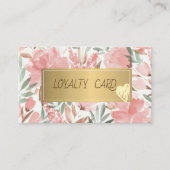 Modern Elegant Floral Gold Hearts, Lijst Klantenkaartje (Voorkant)