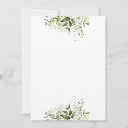 Modern Elegant Floral Greenery 1e verjaardag Kaart (Achterkant)