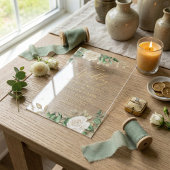 Modern Elegant Floral Greenery Wedding Acryl Uitnodigingen