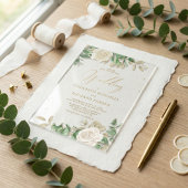 Modern Elegant Floral Greenery Wedding Acryl Uitnodigingen
