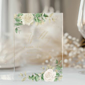 Modern Elegant Floral Greenery Wedding Acryl Uitnodigingen