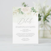 Modern Elegant Floral Greenery Wedding Details Informatiekaartje (Staand voorkant)