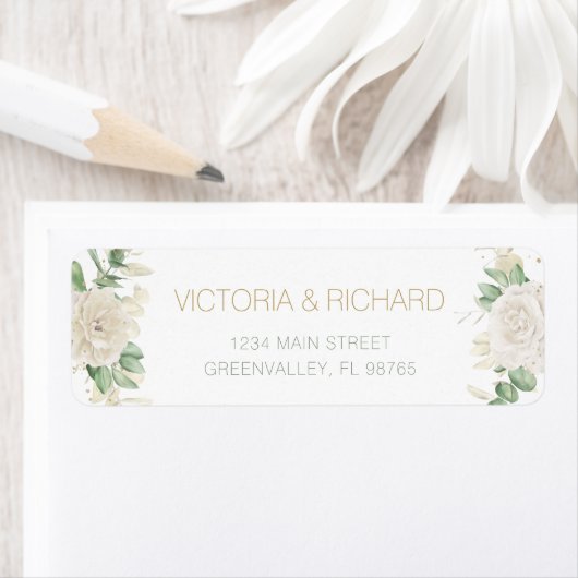 Modern Elegant Floral Greenery Wedding Etiket (Insitu)
