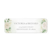 Modern Elegant Floral Greenery Wedding Etiket (Voorkant)