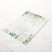 Modern Elegant Floral Greenery Wedding Folie Uitnodiging (Gedraaid)