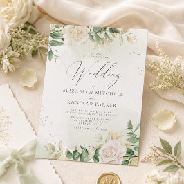Modern Elegant Floral Greenery Wedding Kaart