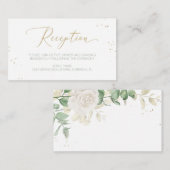 Modern Elegant Floral Greenery Wedding Reception Informatiekaartje (Voorkant / Achterkant)