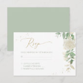 Modern Elegant Floral Greenery Wedding RSVP Kaartje (Voorkant / Achterkant)