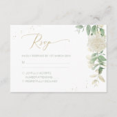 Modern Elegant Floral Greenery Wedding RSVP Kaartje (Voorkant)