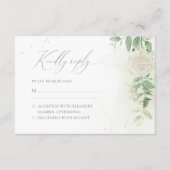 Modern Elegant Floral Greenery Wedding RSVP Kaartje (Voorkant)
