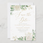Modern Elegant Floral Greenery Wedding Save The Date (Voorkant)