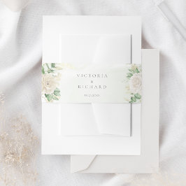 Modern Elegant Floral Greenery Wedding Uitnodigingen Wikkel