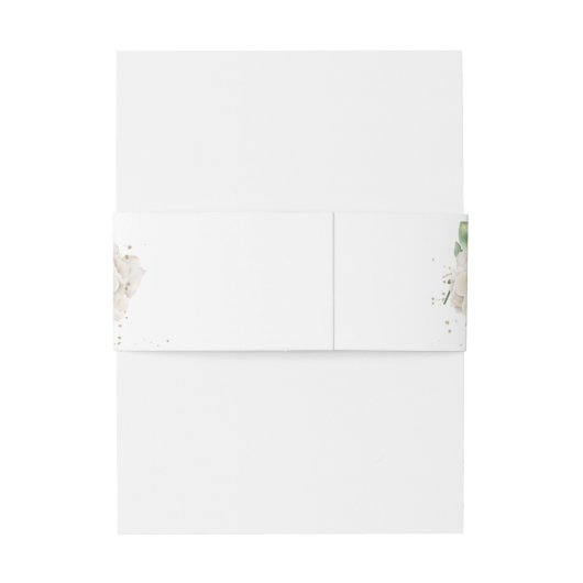 Modern Elegant Floral Greenery Wedding Uitnodigingen Wikkel (Achterkant Voorbeeld)