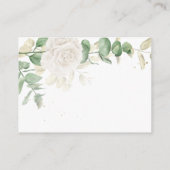 Modern Elegant Floral Greenery Wedding Website Informatiekaartje (Achterkant)
