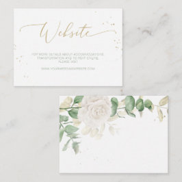 Modern Elegant Floral Greenery Wedding Website Informatiekaartje