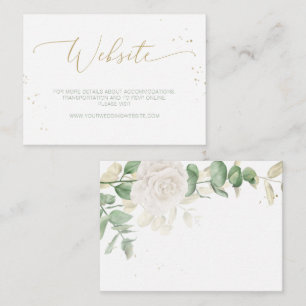 Modern Elegant Floral Greenery Wedding Website Informatiekaartje
