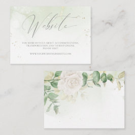 Modern Elegant Floral Greenery Wedding Website Informatiekaartje