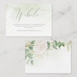 Modern Elegant Floral Greenery Wedding Website Informatiekaartje