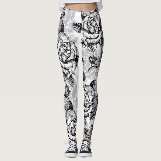 Modern Elegant Floral Leggings (Voorkant)