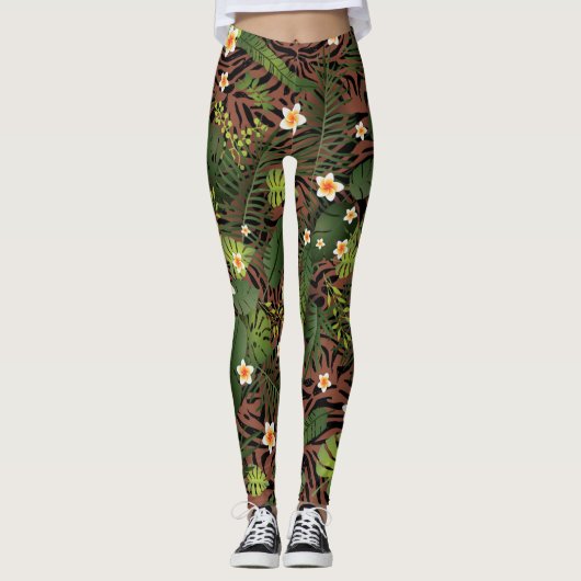 Modern Elegant Floral Leggings (Voorkant)