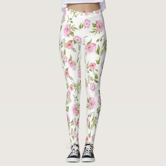 Modern Elegant Floral Leggings (Voorkant)