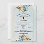 Modern Elegant Floral Lijst Waterverf Wedding Kaart (Voorkant)