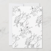 Modern Elegant Floral Line Art Wedding Kaart (Achterkant)