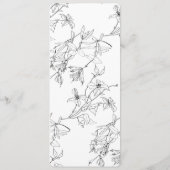 Modern Elegant Floral Line Art Wedding Menu (Achterkant)