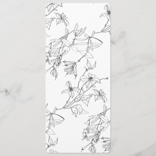 Modern Elegant Floral Line Art Wedding Menu (Achterkant)
