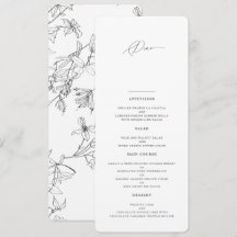Modern Elegant Floral Line Art Wedding
