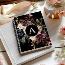 Modern Elegant Floral Monogram Gepersonaliseerd