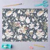 Modern Elegant Floral Navy Gold Rust Tissuepapier (Craft)