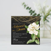 Modern Elegant Floral Rehearsal Dinner Invitation Kaart (Staand voorkant)