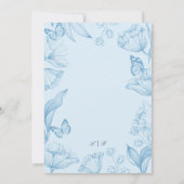 Modern Elegant Floral Sky Blue Boy Baby shower Kaart (Achterkant)