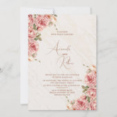 Modern Elegant Floral Wedding Invitation Kaart (Voorkant)