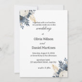 Modern Elegant Floral Wedding Invitation Kaart (Voorkant)