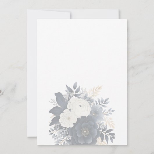 Modern Elegant Floral Wedding Invitation Kaart (Achterkant)