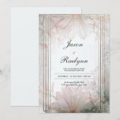 Modern Elegant Floral Wedding Invitation Kaart (Voorkant / Achterkant)