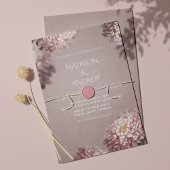 Modern Elegant Floral Wedding Invitation Kaart